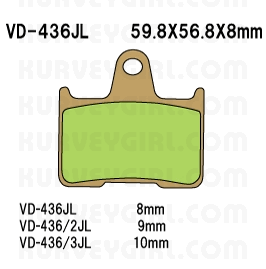 Pad Shape - VD436 JL
- Brake Pad