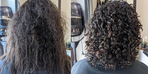 before and after with a curly hair expert