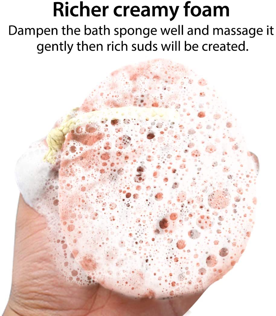 BAIMEI Bath Sponge, Sponge Loofah Body Scrubber, Shower Pouf Cleaning Loofahs Sponge, Shower Use Sponge (2pcs)