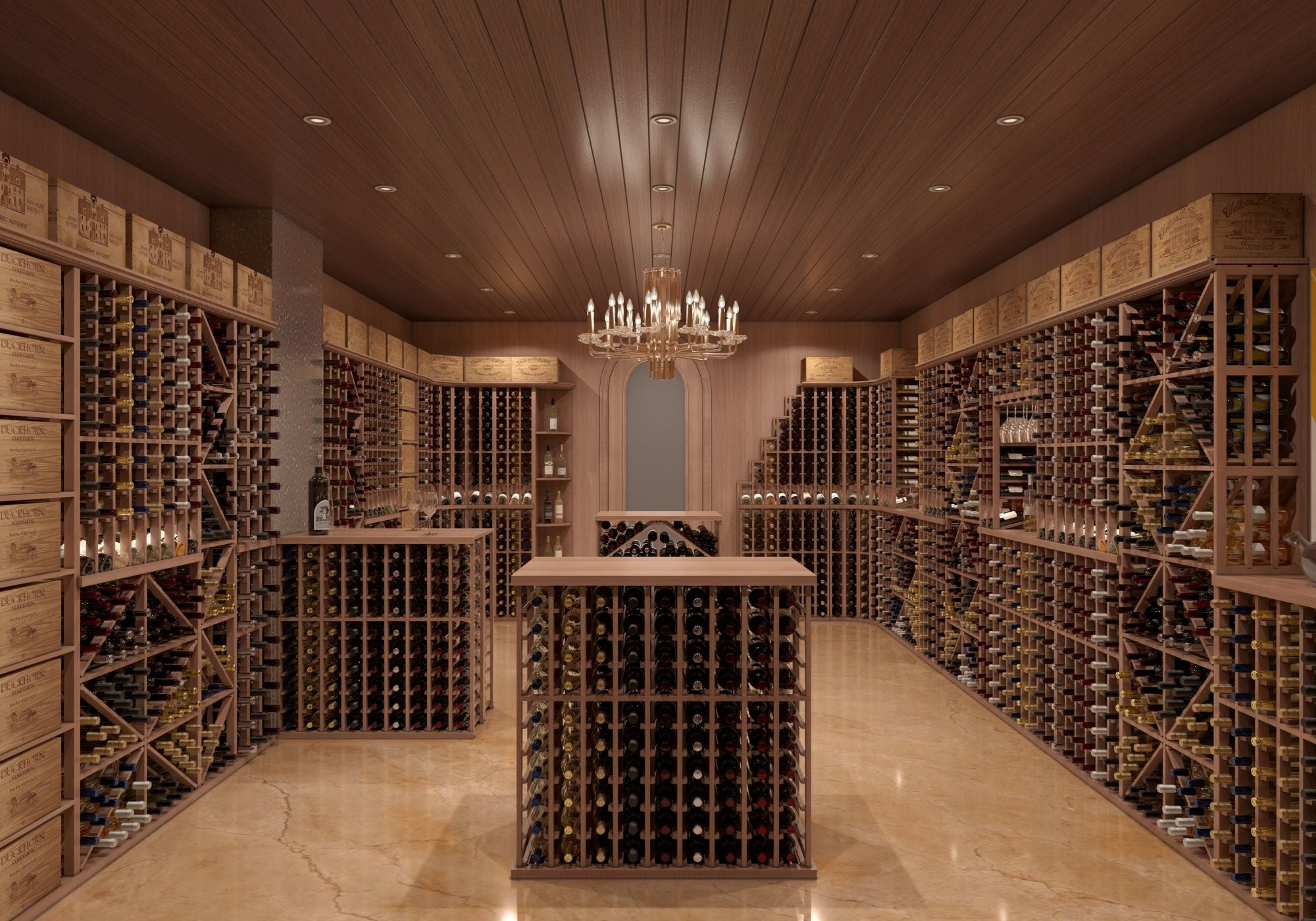 traditional wine cellar with wooden modular wine racks - Genuwine Cellars Reserve