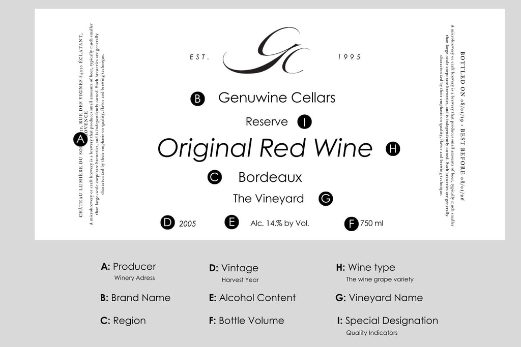 wine label instruction - Genuwine Cellars Reserve