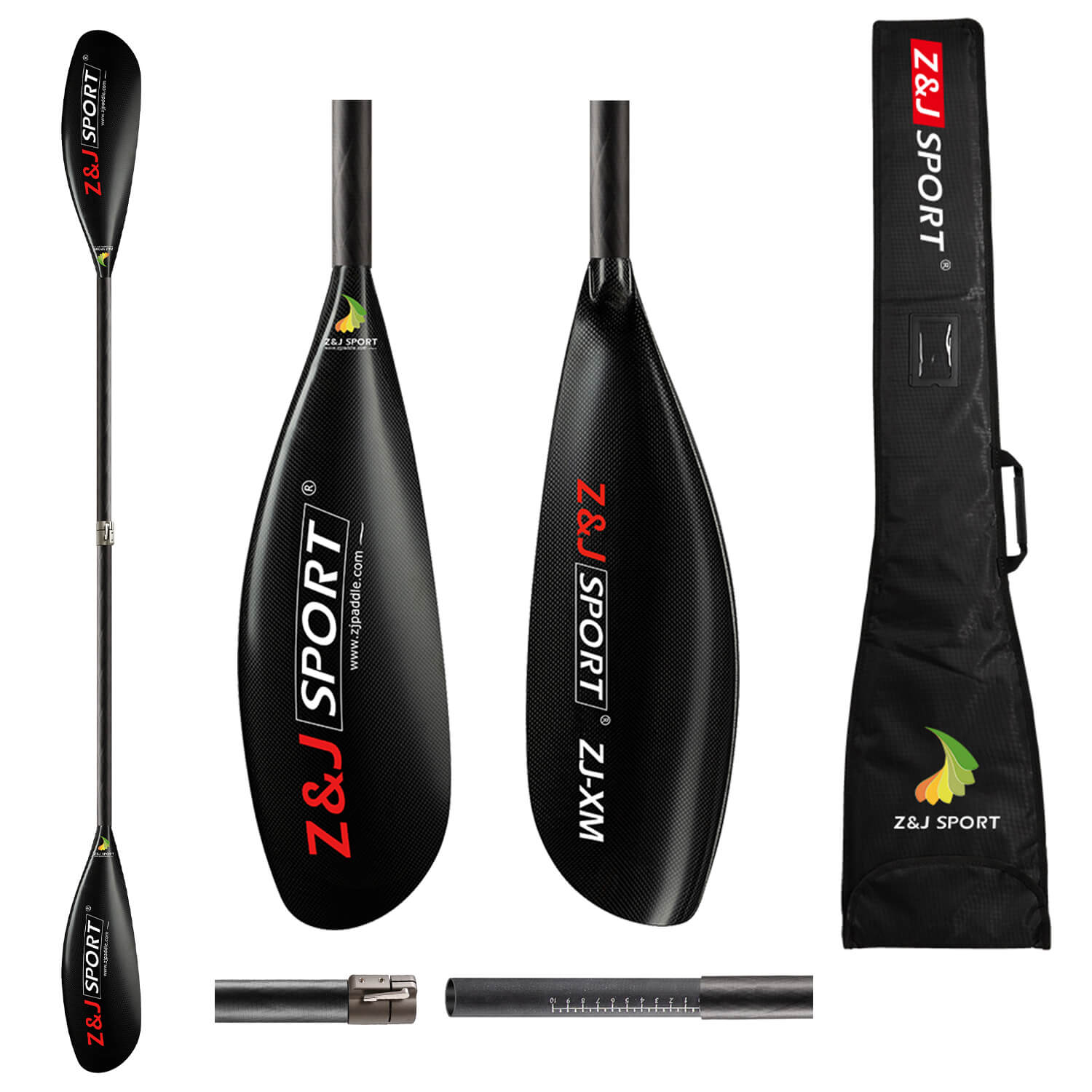 ZJ X Series Carbon Fiber Kayak Surfski Paddle With Oval Shaft