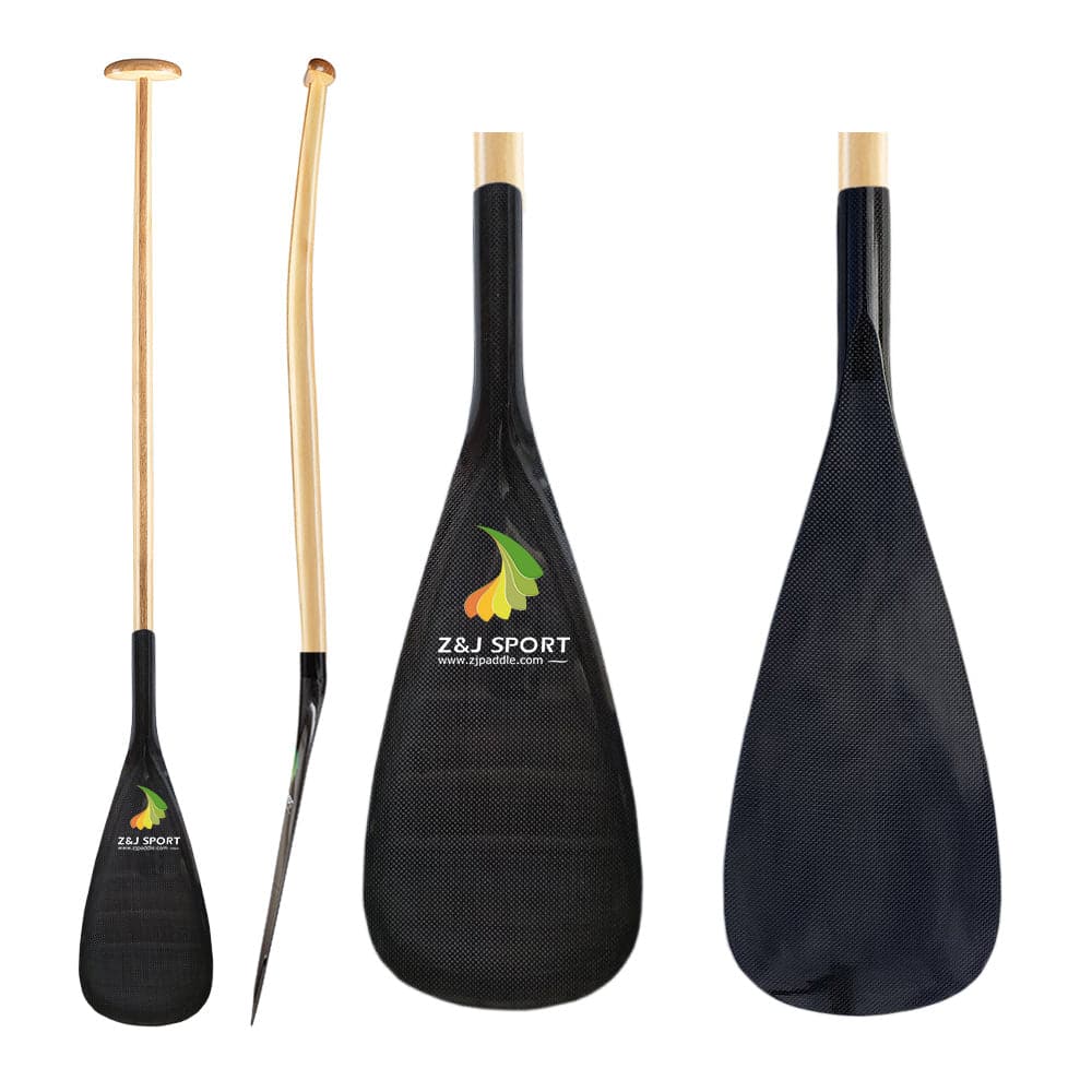 ZJ Hybrid Outrigger Canoe Paddle With Fiberglass Blade Wood Shaft and –  zijie