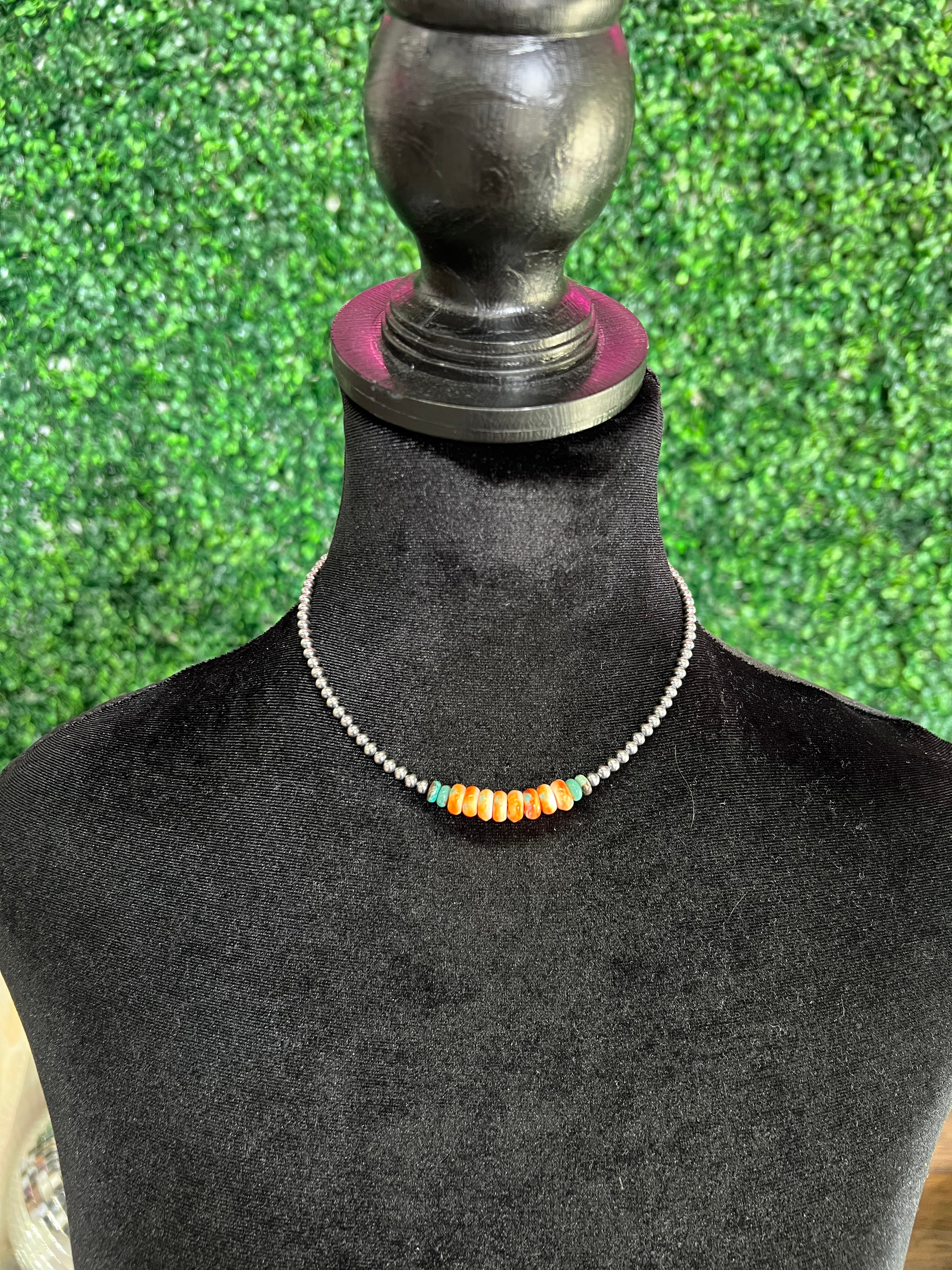 Authentic 4 mm Spiny Navajo Pearl Choker