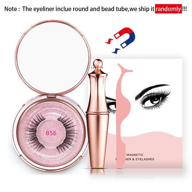 Magic/Magnetic Eyelashes Set 5 Magnets 3D Mink False Eyelashes Ship From USA Beauty Makeup Kit