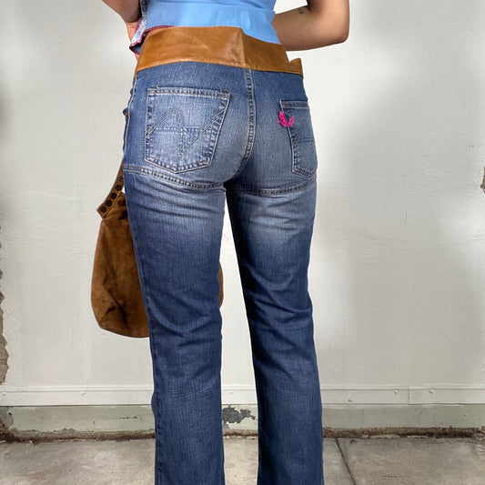 Vintage Y2K Cyber Miss Me Low Waist Flare Jeans with Stud Pocket Detai –  Michelle Tamar