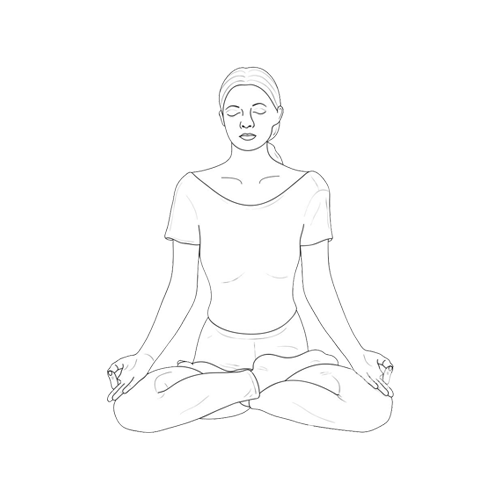 Sketch of young woman practicing yoga doing hero Vector Image