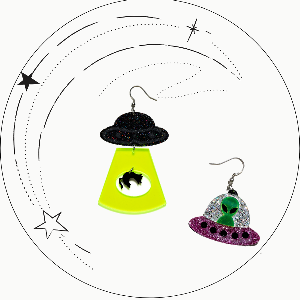 wooyas alien earrings