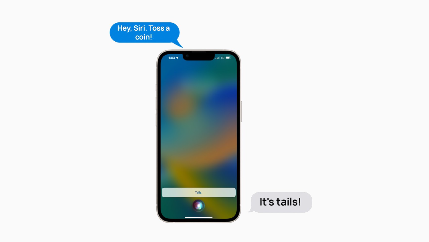 Toss a Coin with iPhone 13 and Siri