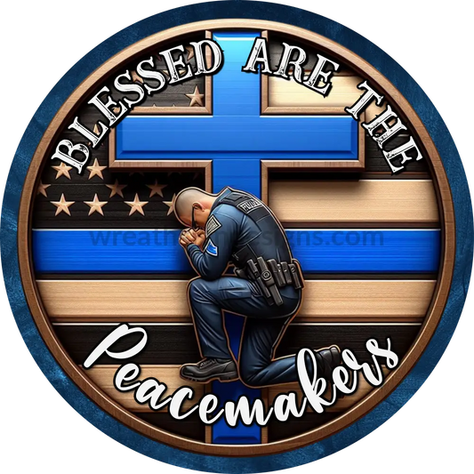 Thin Blue Line Blessed are the Peacemakers Morale Patch Hook & Loop  Police 
