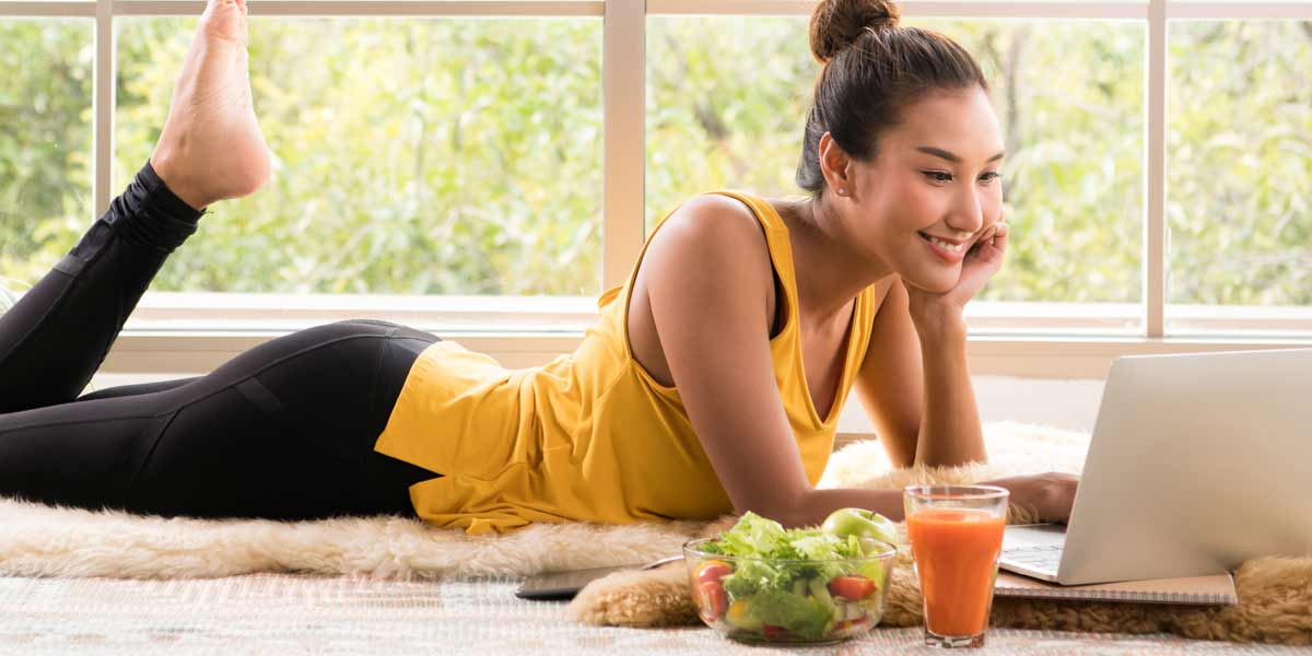 Lady eating well for better mental wellness