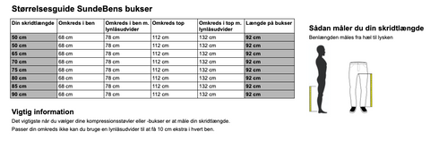 Størrelsesguide Recovery Bukser