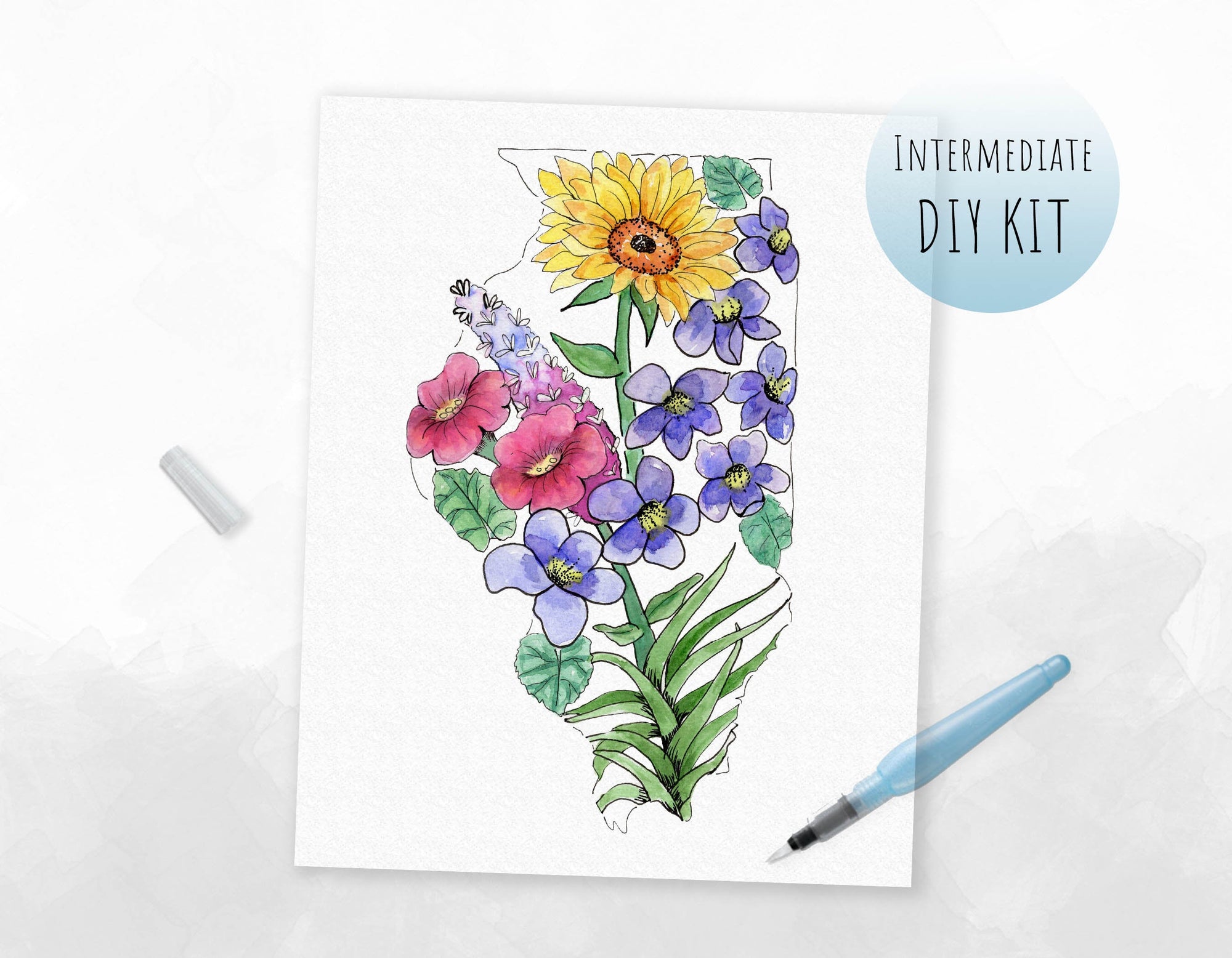 DIY Watercolor Kit - Instruction Book & Supplies — Wildflower Art