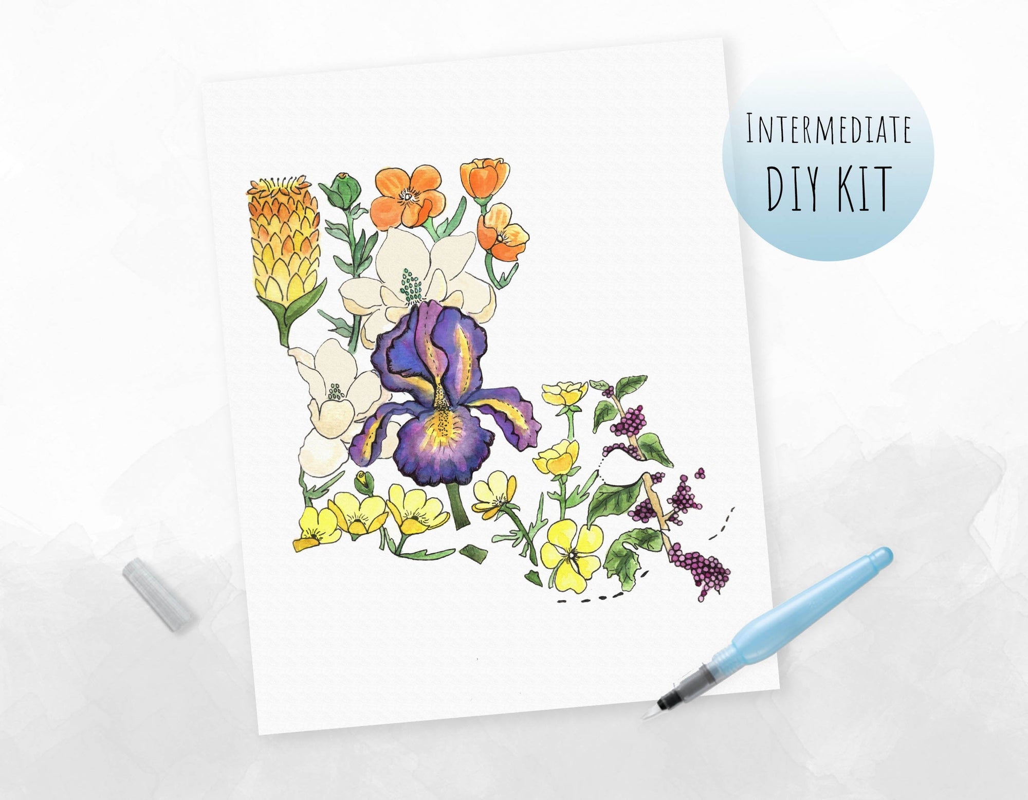 DIY Watercolor Kit - Instruction Book & Supplies — Wildflower Art