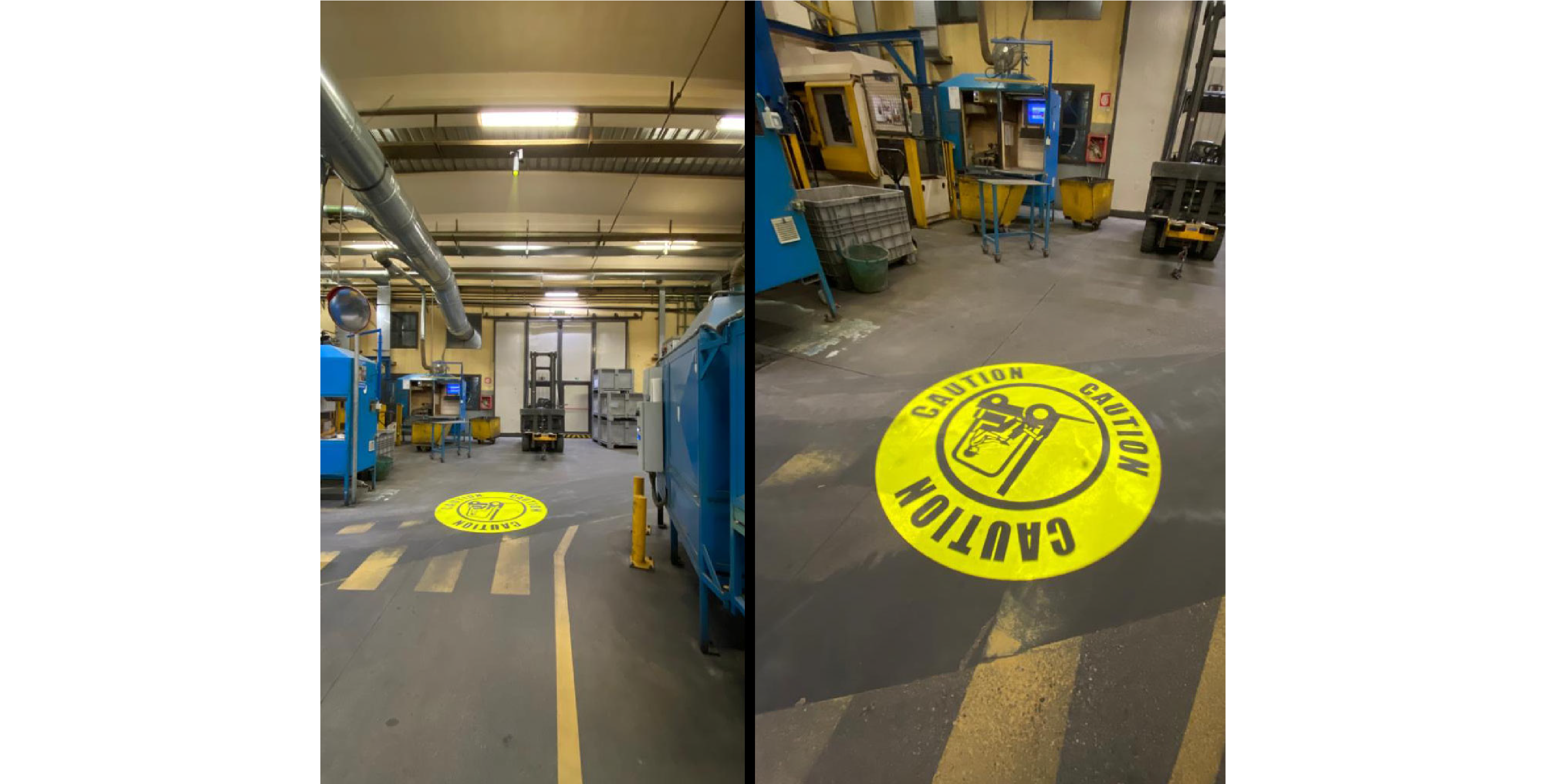 projected marking on facility floor