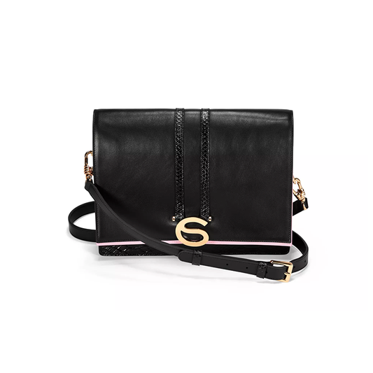 S black leather Rose bag