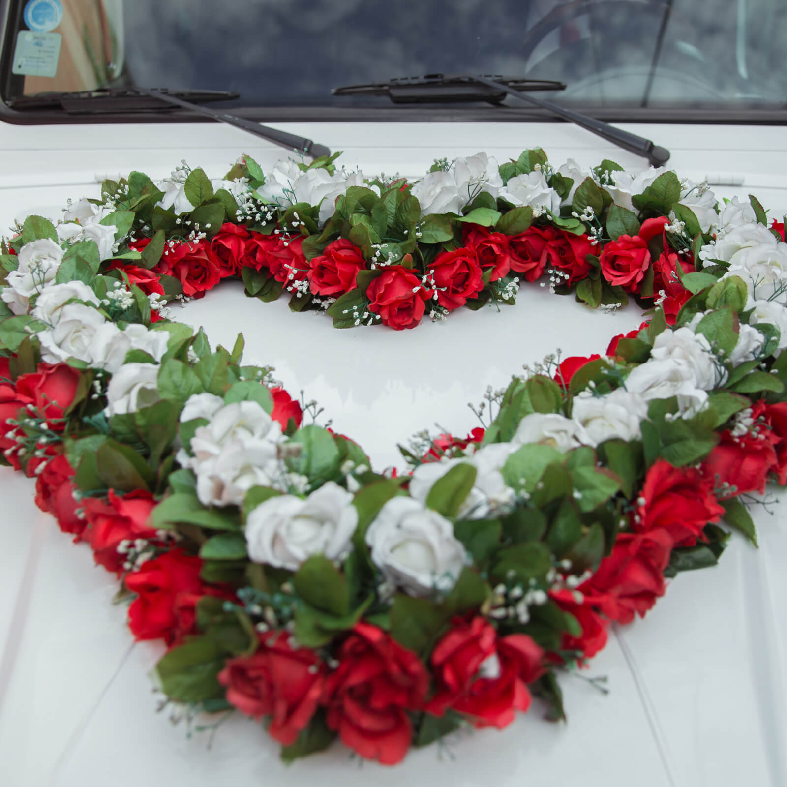 décoration coeur mariage voiture