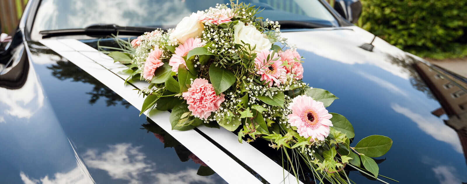 Décoration de voiture de mariage fleur poignées de porte rétroviseur