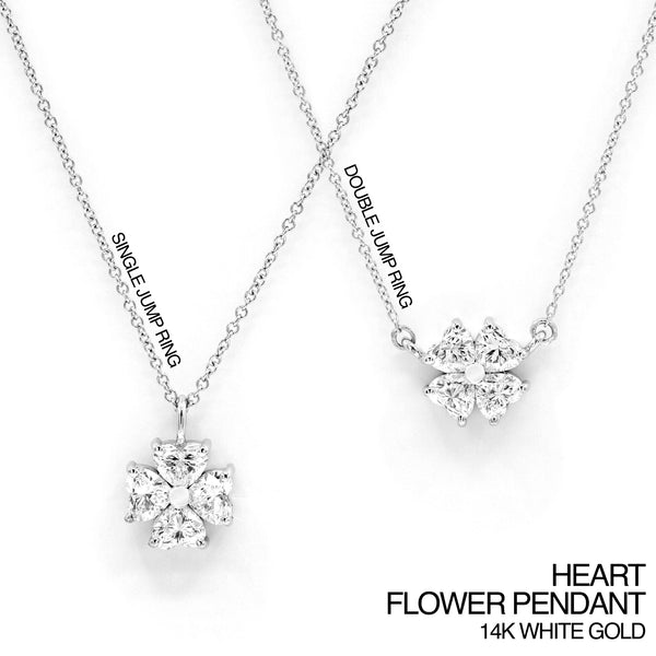 heart diamond flower pendant