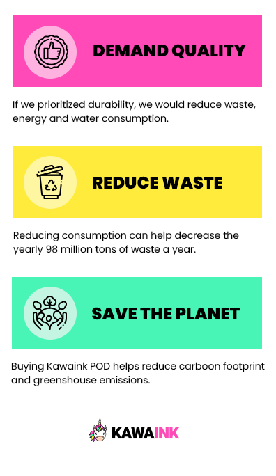 demand quality, reduce waste, save the planet