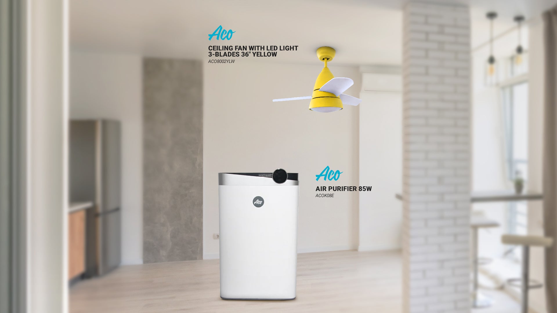 Aco air purifier, Aco ceiling fan