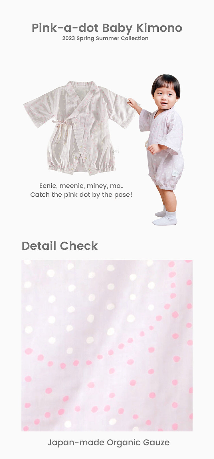 Pink-a-Dot Baby Kimono