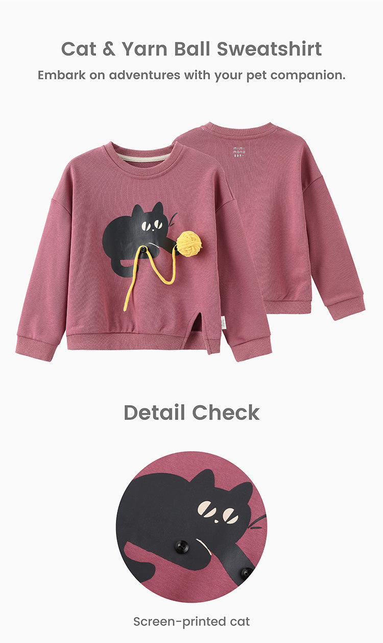 Cat and yarn ball Sweatshirt