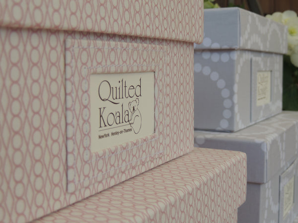 Quilted Koala Pink Jewel and Grey Circle Boxes