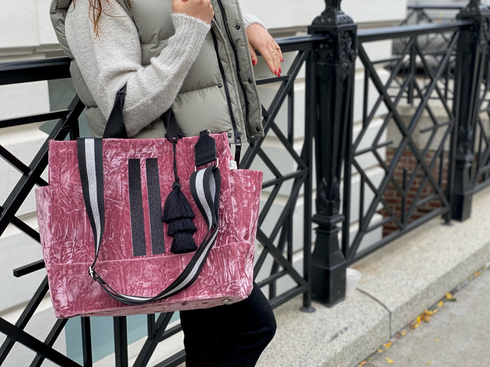 Luxe North South: Petal Pink Crushed Velvet