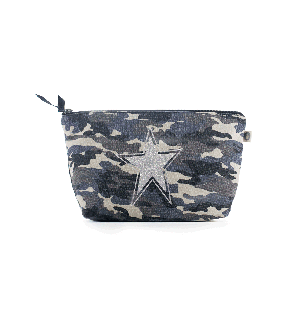 Clutch Bag  Grey Camouflage Quilted Koala