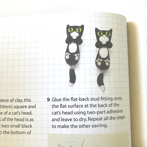 polymer clay cat earrings