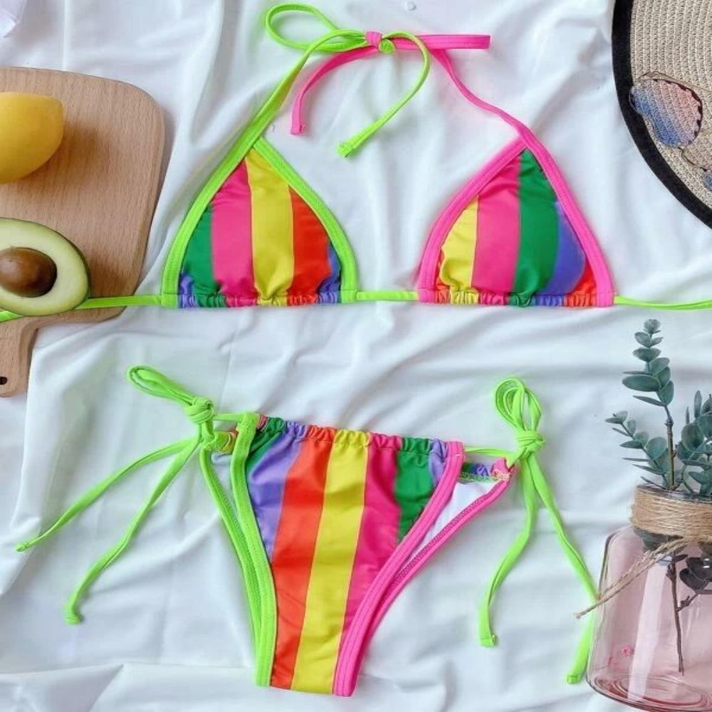 Rainbow Color Two-Piece Bikini
