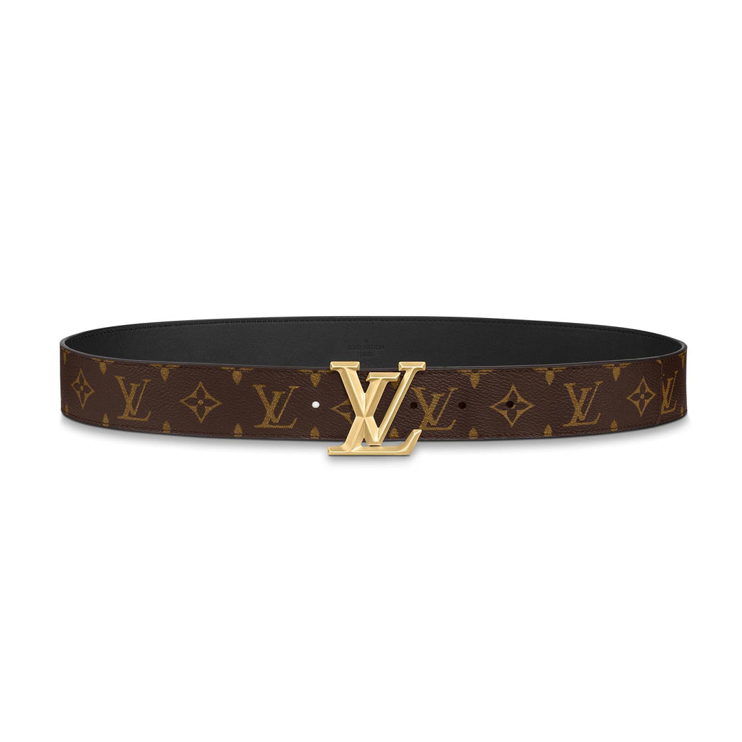Louis Vuitton LV Initiales Belt Monogram Flower Studded 35MM Black in  Leather with Gold-tone - US