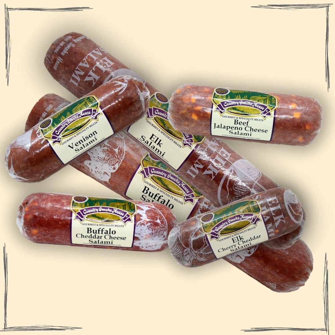 Hickory Farms Smoked Sausage and Cheese Bundle of 5 Items, Summer Sausage  Salami, Smoked Cheddar, Jalapeno Cheese, Sweet Hot Mustard. Over 3 Pounds  of Snacking •