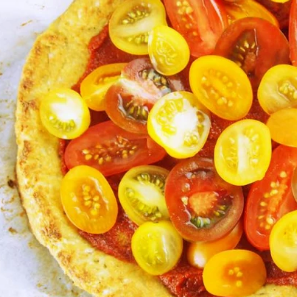 bloemkool pizza tomaten topping