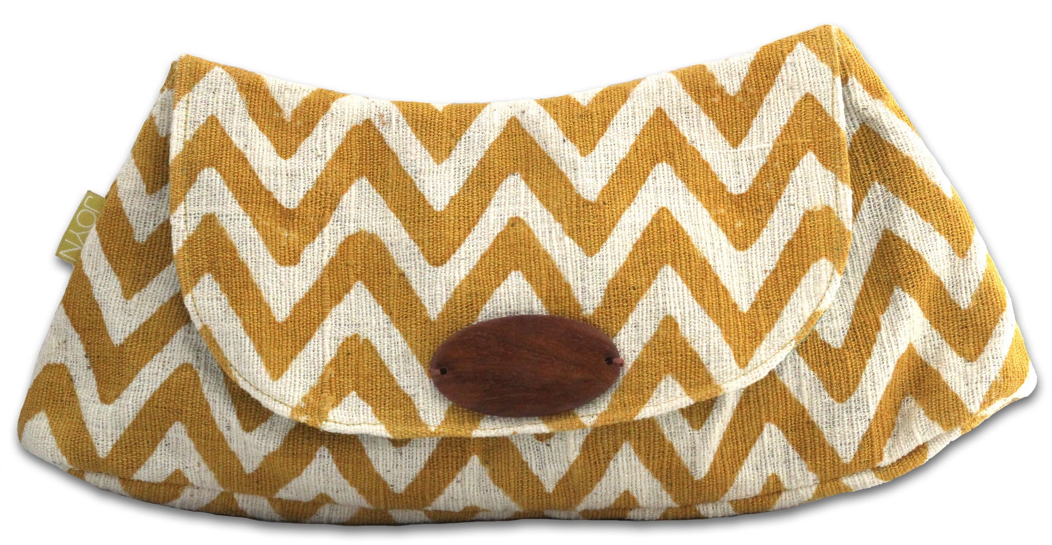 141027 Button Clutch - Mustard Chevron - david