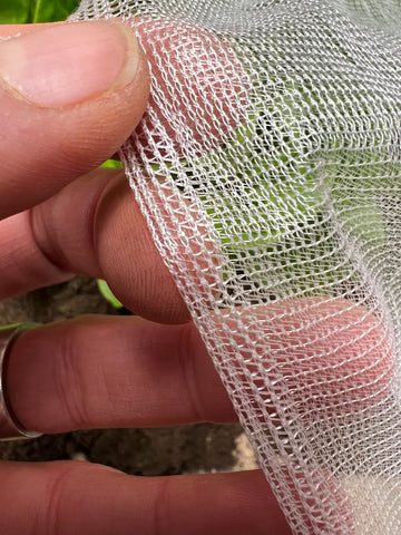 Edges of InsectoNet biodegradable garden net