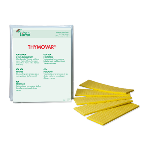 Thymovar thymol strips for varroa mite treatment