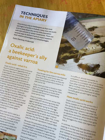 oxalic acid winter varroa treatment Bee Craft article
