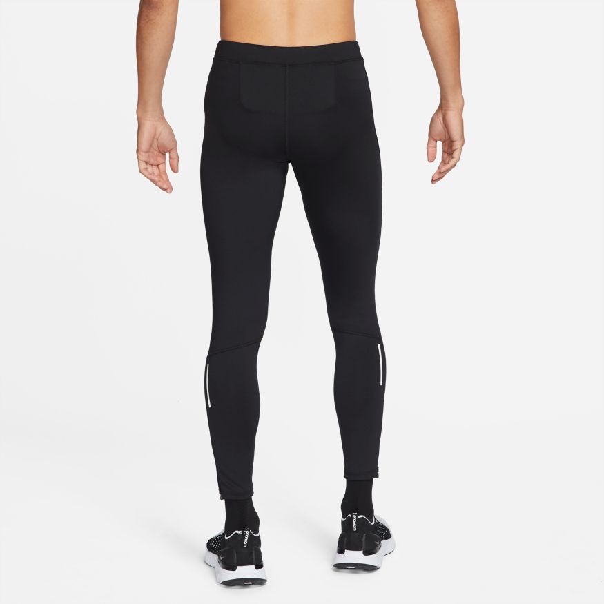 Nike Dri-Fit Running Tights Pants M Men Black Poly Lycra Zip Ankle YGI  F3-188