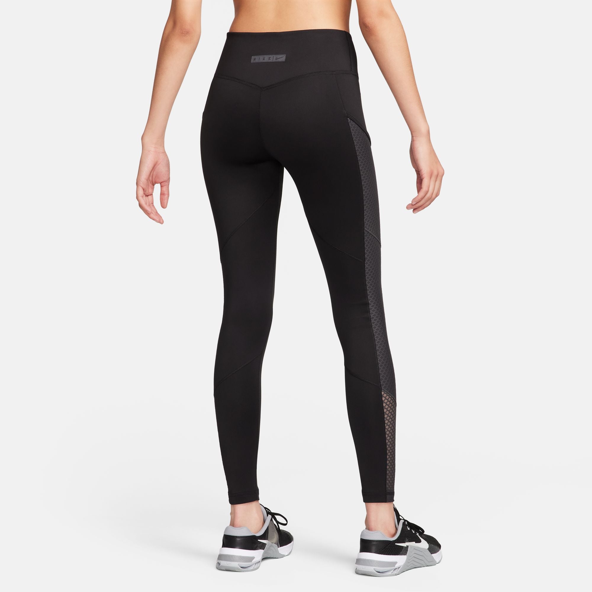Nike One Luxe Women's Mid-Rise Tight Fit Micro Rib Leggings Black RRP £64.99