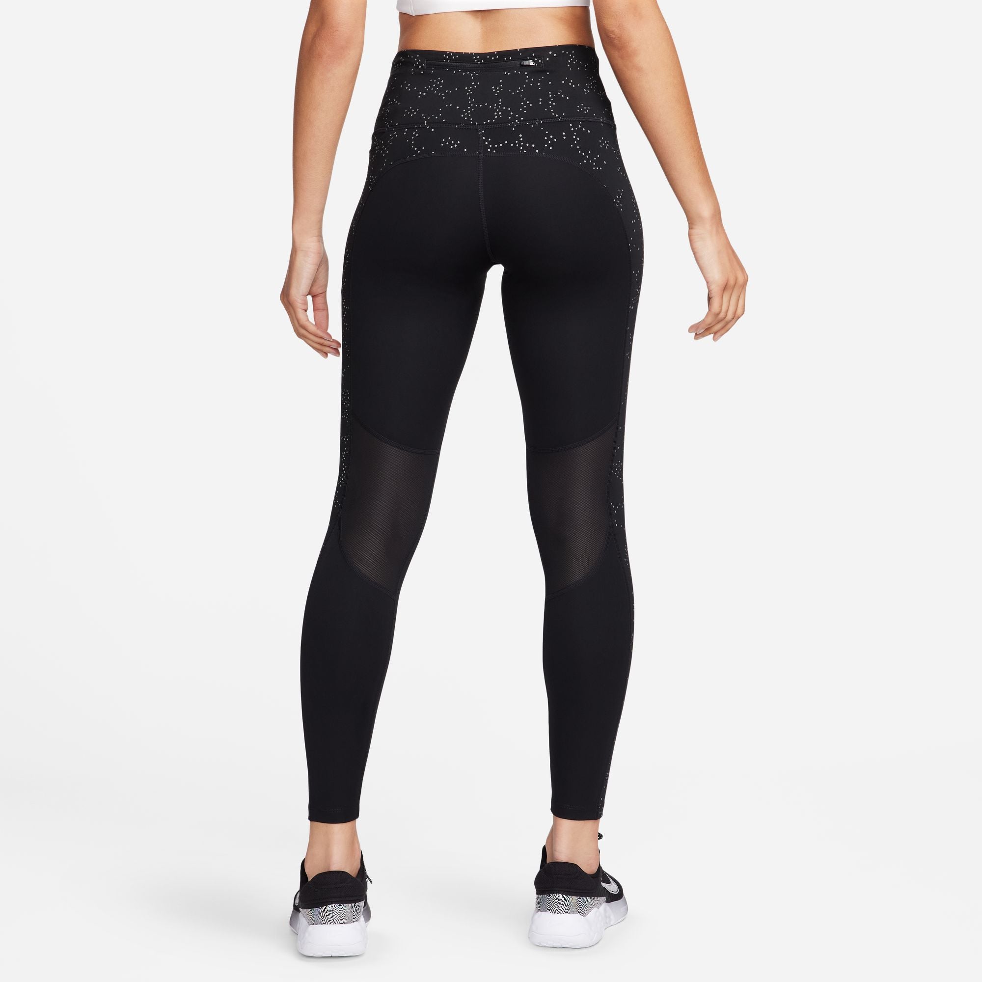 Nike One Luxe Womens Mid-Rise Graphic Training Leggings DD9042-010  Black-Size M