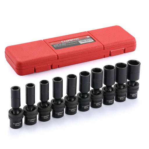 CASOMAN 9-Piece Low Profile Impact Triple Square Bit Socket Set