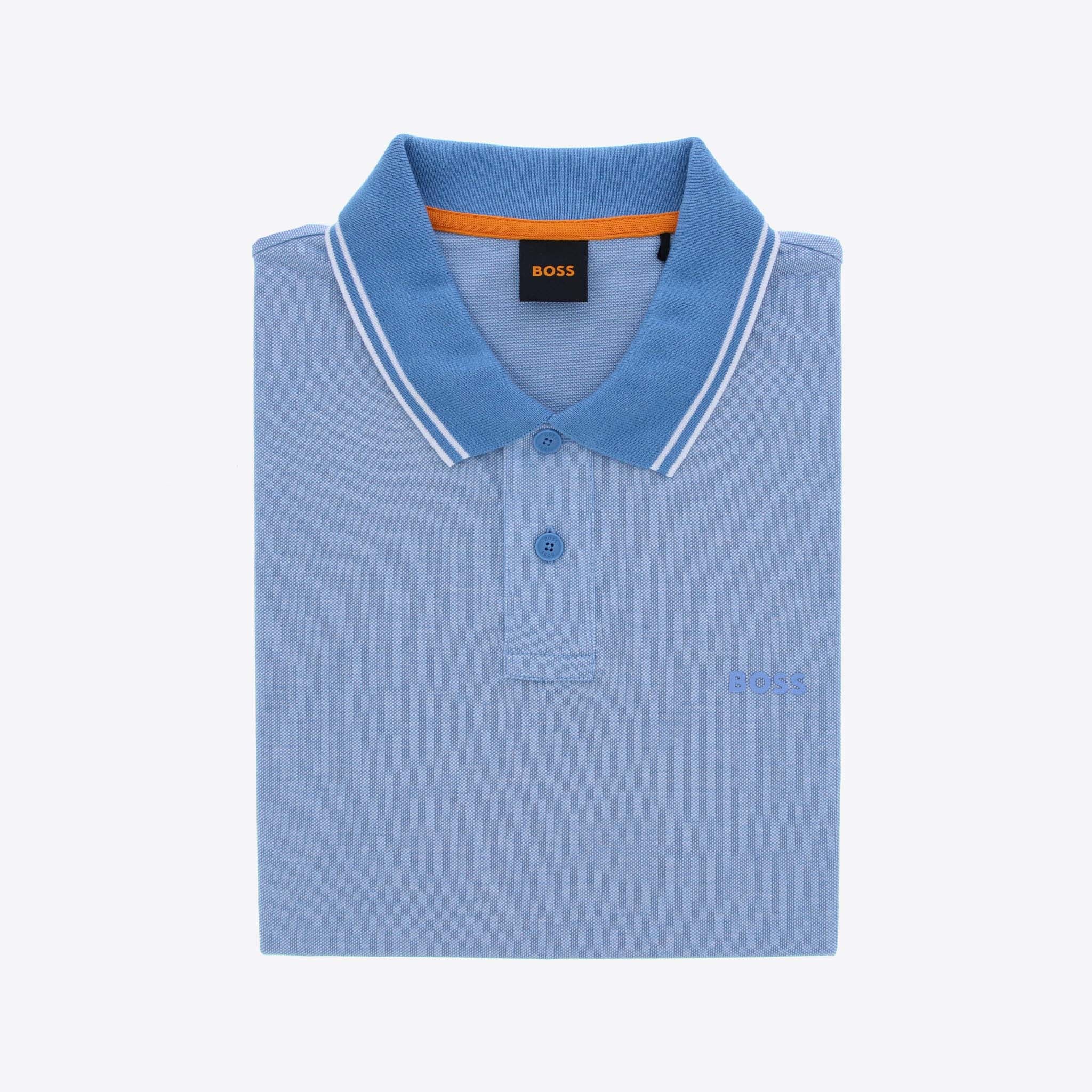 Boss Polo Blauw Melange