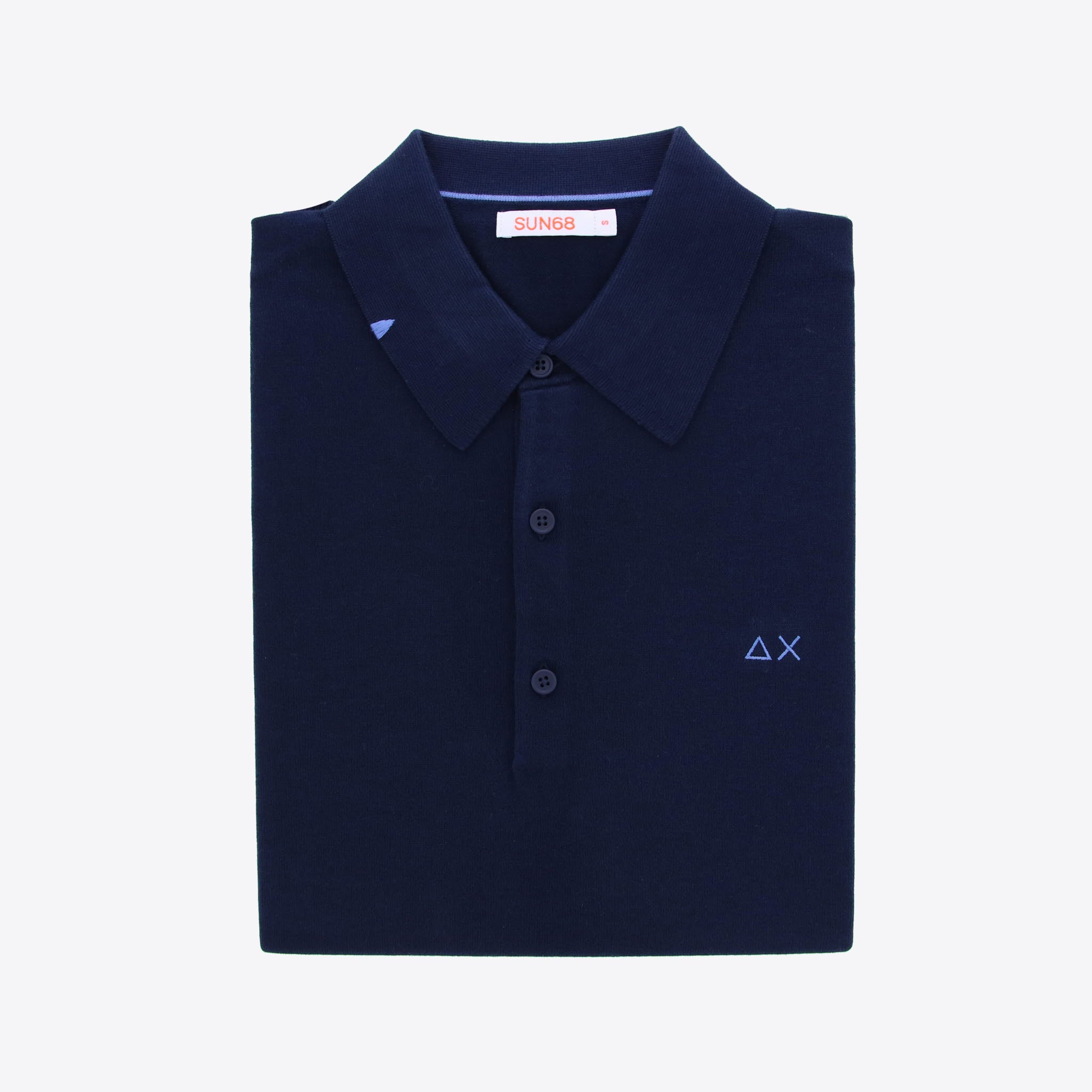 Sun68 Pull Polo Blauw