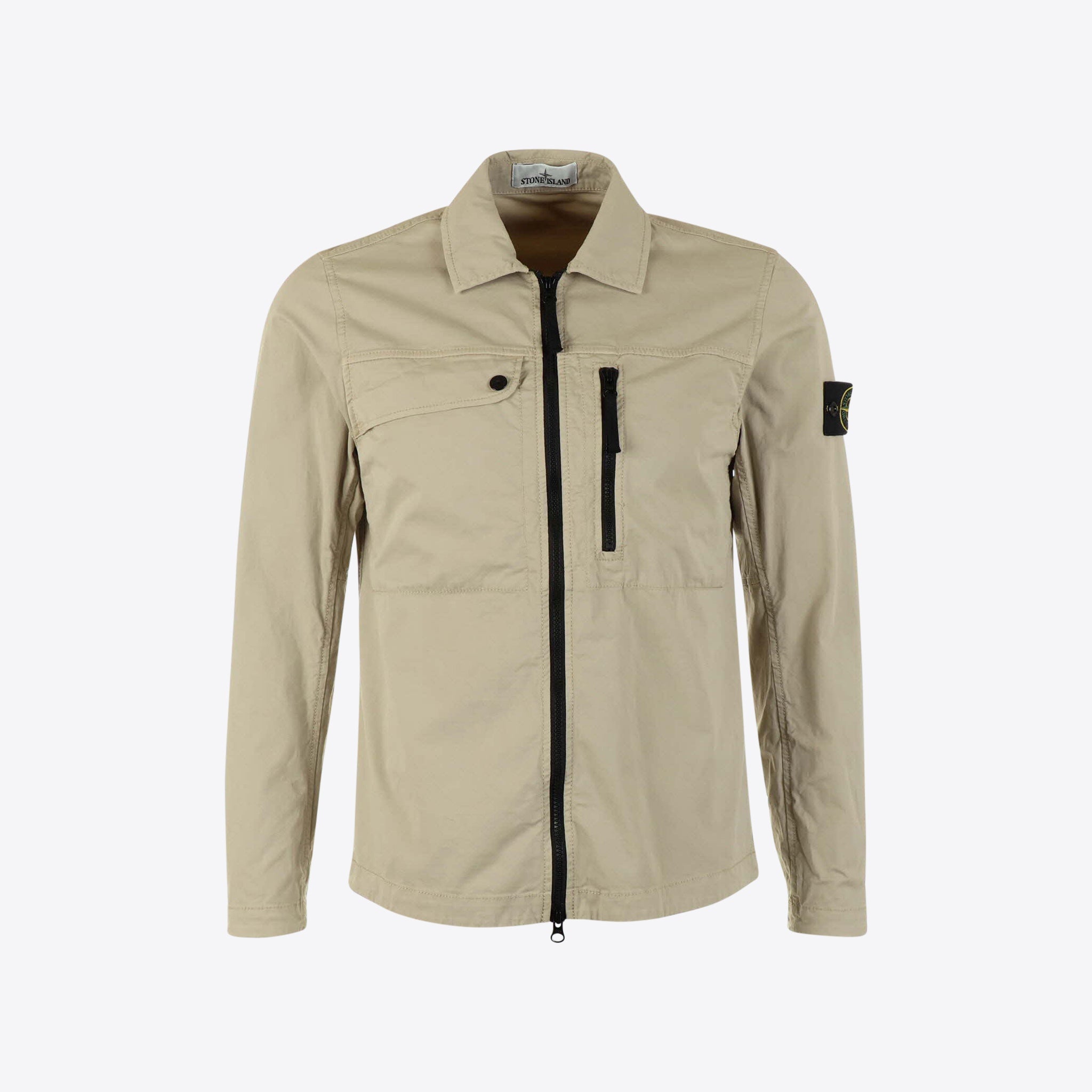 Stone Island Overshirt Beige Rits