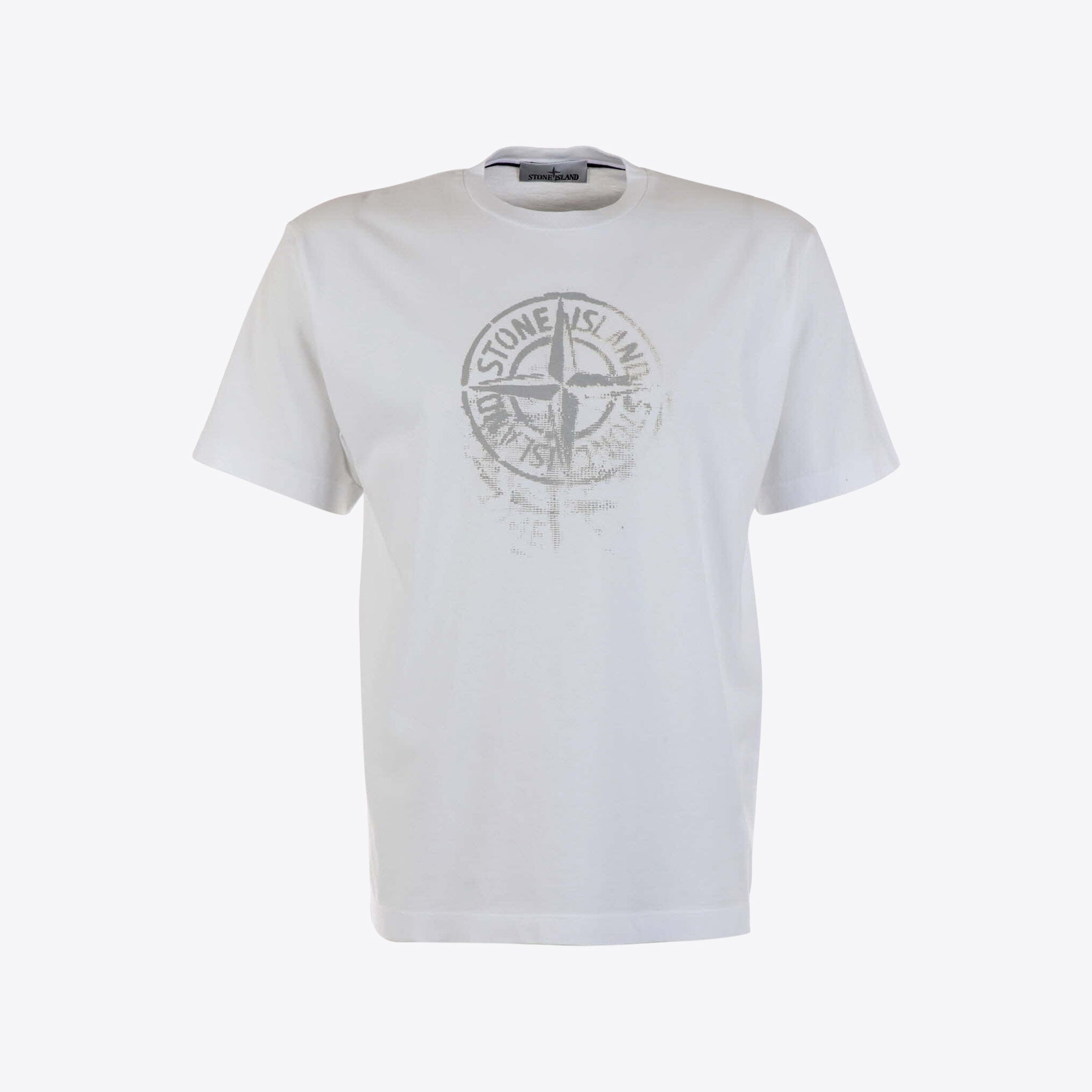 Stone Island T-shirt Wit Ster