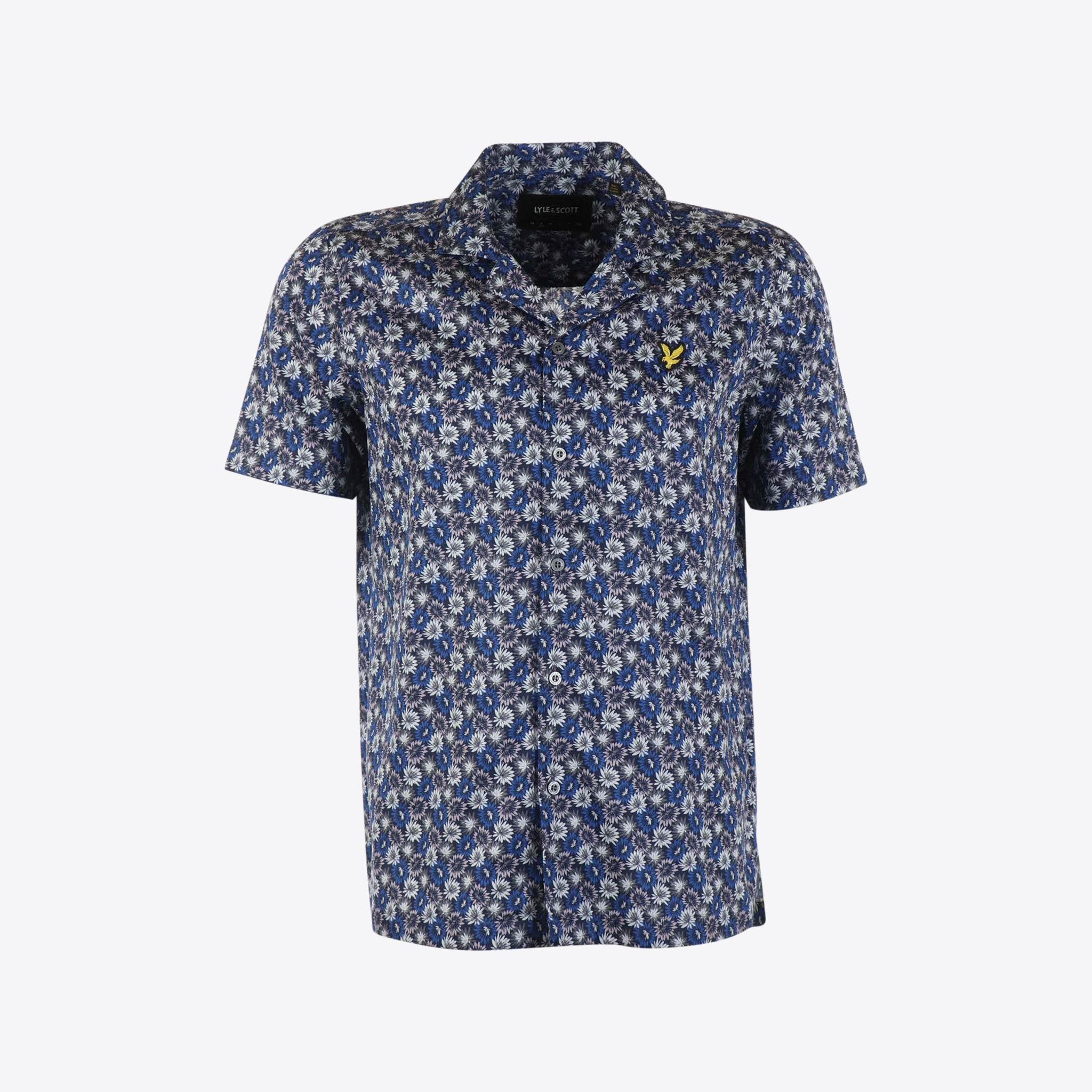 Lyle & Scott Hemd Km Blauw Bloem W