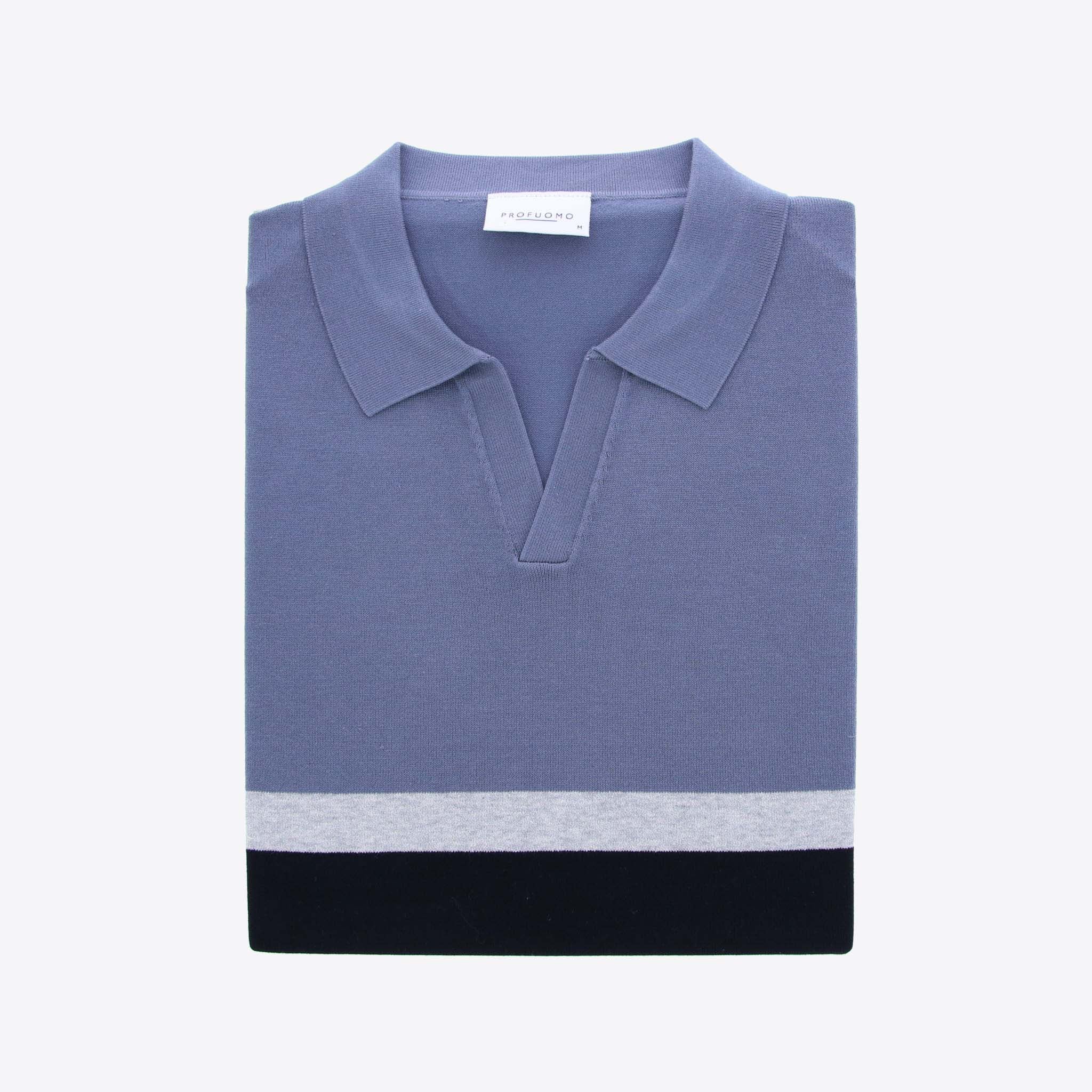 Profuomo Pull Polo Blauw Km