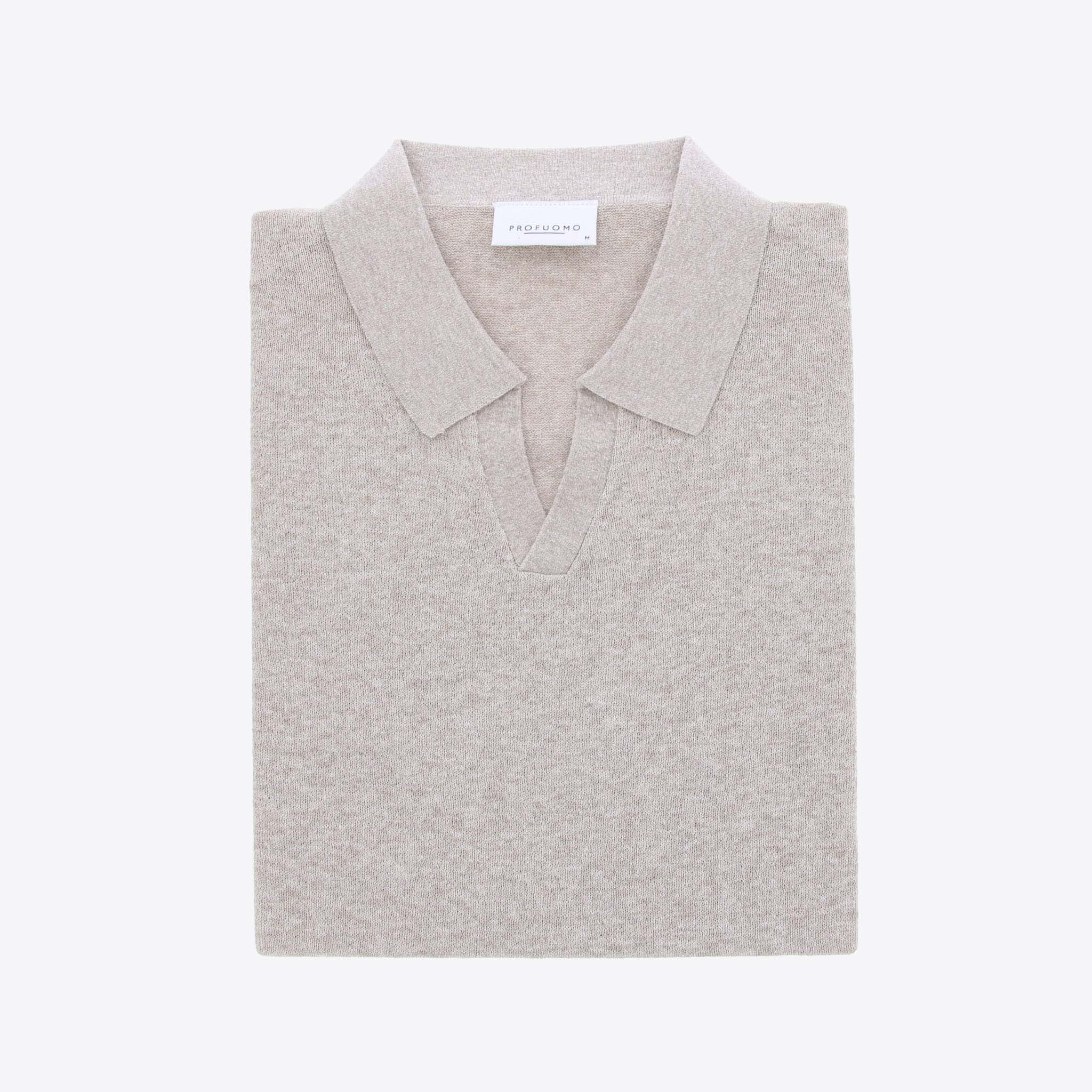 Profuomo Pull Polo Beige Boucle Km